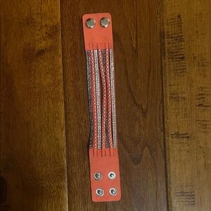 Orange and Silver Snap Bracelet